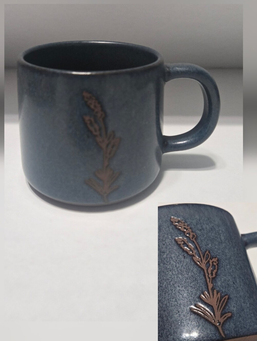 Hearth & Hand Magnolia Wheat Stem Stoneware Mug Sterling Blue Gray